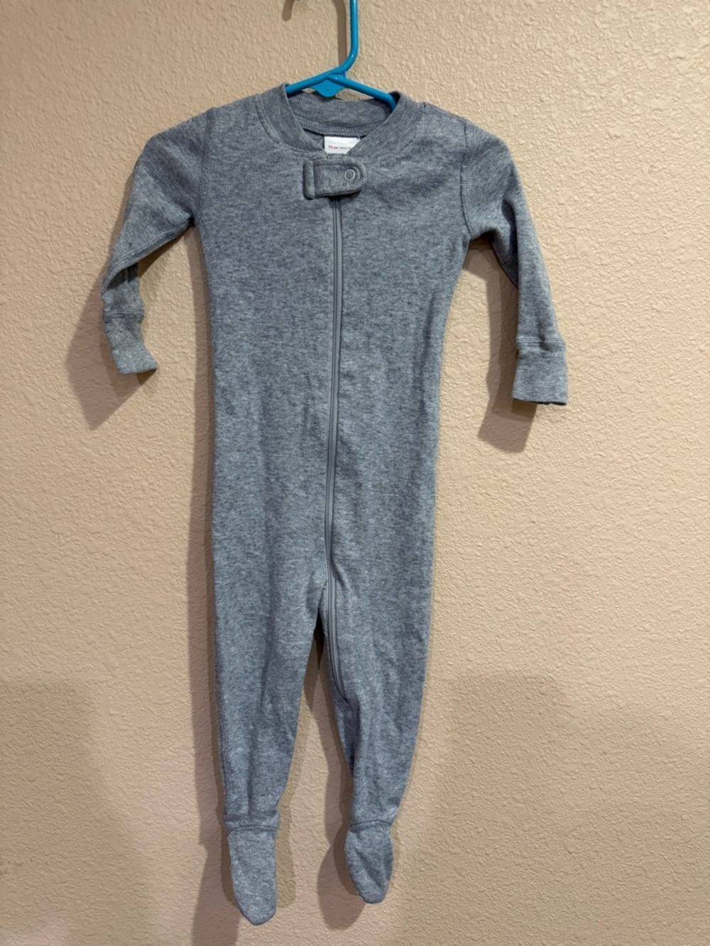 Hanna Andersson Gray Footed One-Piece Zipper Pajama 6-12 months